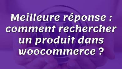 Meilleure réponse : comment rechercher un produit dans woocommerce ?